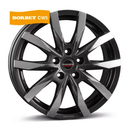 Borbet CW5 mistral anthracite glossy polished 6.5x16" 5x130 ET66 keskireikä:89.1