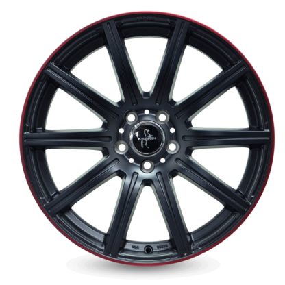 Keskin-Tuning KT16 Matt Black Lip Red 9.5x19" 5x112 ET45 keskireikä:66.6