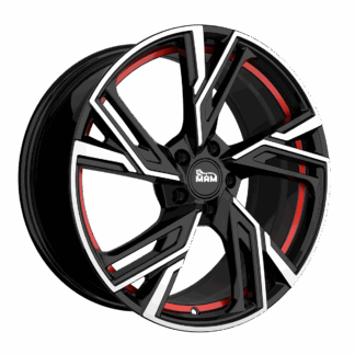 MAM RS5 Black Front Polish Red Inside 7.0x16" 5x100 ET38 keskireikä:63.4