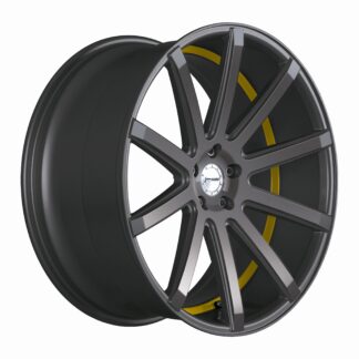 Corspeed DEVILLE Gunmetal/ undercut Color Trim gelb 10.5x21" 5x114.3 ET40 keskireikä:73.1