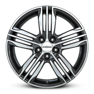 Ronal R57 BLACK-FRONT CUT 7.5x17" 5x112 ET48 keskireikä:76