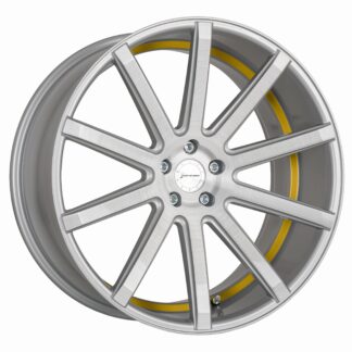 Corspeed DEVILLE Silver-brushed-Surface/ undercut Color Trim gelb 9x20" 5x112 ET45 keskireikä:73.1