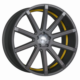 Corspeed DEVILLE Gunmetal/ undercut Color Trim gelb 9x21" 5x112 ET45 keskireikä:73.1
